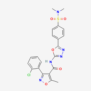 molecular formula C21H18ClN5O5S B2843051 3-(2-chlorophenyl)-N-(5-(4-(N,N-dimethylsulfamoyl)phenyl)-1,3,4-oxadiazol-2-yl)-5-methylisoxazole-4-carboxamide CAS No. 1170898-51-7
