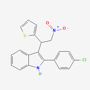 molecular formula C20H15ClN2O2S B2843059 2-(4-chlorophenyl)-3-[2-nitro-1-(2-thienyl)ethyl]-1H-indole CAS No. 380352-72-7