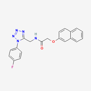 molecular formula C20H16FN5O2 B2843064 N-((1-(4-fluorophenyl)-1H-tetrazol-5-yl)methyl)-2-(naphthalen-2-yloxy)acetamide CAS No. 897623-59-5
