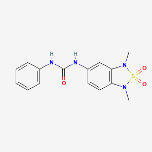 molecular formula C15H16N4O3S B2843069 1-(1,3-二甲基-2,2-二氧代-1,3-二氢苯并[c][1,2,5]噻二唑-5-基)-3-苯基脲 CAS No. 2034484-45-0