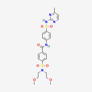molecular formula C24H29N5O7S2 B2843077 4-(N,N-双(2-甲氧基乙基)磺酰基)-N-(4-(N-(4-甲基嘧啶-2-基)磺酰基)苯基)苯甲酰胺 CAS No. 868212-82-2