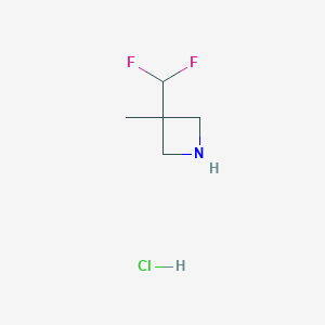 molecular formula C5H10ClF2N B2843082 3-(二氟甲基)-3-甲基吖嗪基甲烷盐酸盐 CAS No. 2227206-51-9