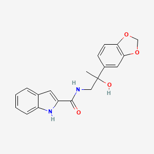 molecular formula C19H18N2O4 B2843083 N-(2-(苯并[d][1,3]二噁杂环-5-基)-2-羟基丙基)-1H-吲哚-2-羧酰胺 CAS No. 1790198-30-9