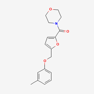 molecular formula C17H19NO4 B2843092 Morpholin-4-yl-(5-m-tolyloxymethyl-furan-2-yl)-methanone CAS No. 878717-19-2
