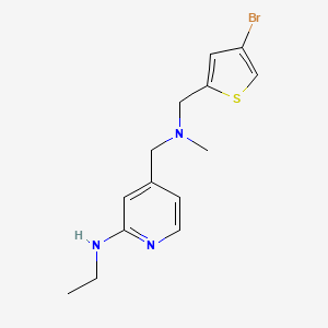 molecular formula C14H18BrN3S B2843098 4-({[(4-bromothiophen-2-yl)methyl](methyl)amino}methyl)-N-ethylpyridin-2-amine CAS No. 1481356-10-8