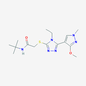 N-(tert-butyl)-2-((4-ethyl-5-(3-methoxy-1-methyl-1H-pyrazol-4-yl)-4H-1,2,4-triazol-3-yl)thio)acetamide