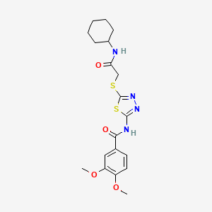 N-(5-((2-(cyclohexylamino)-2-oxoethyl)thio)-1,3,4-thiadiazol-2-yl)-3,4-dimethoxybenzamide