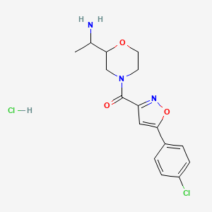 [2-(1-Aminoethyl)morpholin-4-yl]-[5-(4-chlorophenyl)-1,2-oxazol-3-yl]methanone;hydrochloride