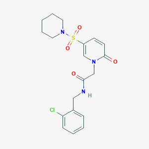 molecular formula C19H22ClN3O4S B2843121 N-(2-chlorobenzyl)-2-[2-oxo-5-(piperidin-1-ylsulfonyl)pyridin-1(2H)-yl]acetamide CAS No. 1251557-36-4