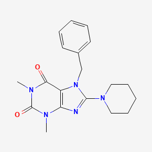 molecular formula C19H23N5O2 B2843131 7-benzyl-1,3-dimethyl-8-(piperidin-1-yl)-3,7-dihydro-1H-purine-2,6-dione CAS No. 359697-72-6