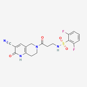 N-(3-(3-cyano-2-oxo-1,2,7,8-tetrahydro-1,6-naphthyridin-6(5H)-yl)-3-oxopropyl)-2,6-difluorobenzenesulfonamide