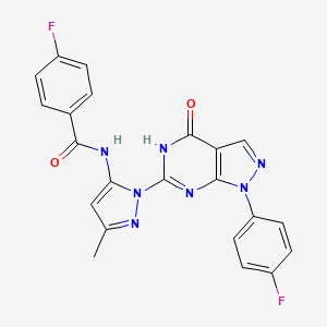4-fluoro-N-(1-(1-(4-fluorophenyl)-4-oxo-4,5-dihydro-1H-pyrazolo[3,4-d]pyrimidin-6-yl)-3-methyl-1H-pyrazol-5-yl)benzamide