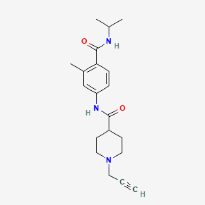 molecular formula C20H27N3O2 B2843141 N-{3-methyl-4-[(propan-2-yl)carbamoyl]phenyl}-1-(prop-2-yn-1-yl)piperidine-4-carboxamide CAS No. 1355874-99-5