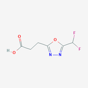 molecular formula C6H6F2N2O3 B2843145 3-[5-(Difluoromethyl)-1,3,4-oxadiazol-2-yl]propanoic acid CAS No. 1178153-34-8