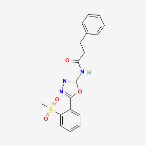N-[5-(2-methylsulfonylphenyl)-1,3,4-oxadiazol-2-yl]-3-phenylpropanamide