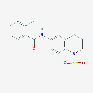 2-methyl-N-(1-methylsulfonyl-3,4-dihydro-2H-quinolin-6-yl)benzamide