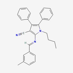 1-butyl-2-[(E)-[(3-methylphenyl)methylidene]amino]-4,5-diphenyl-1H-pyrrole-3-carbonitrile