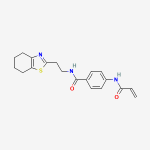 molecular formula C19H21N3O2S B2843166 4-(Prop-2-enoylamino)-N-[2-(4,5,6,7-tetrahydro-1,3-benzothiazol-2-yl)ethyl]benzamide CAS No. 2199322-37-5