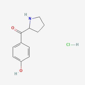 molecular formula C11H14ClNO2 B2843170 (4-Hydroxyphenyl)-pyrrolidin-2-ylmethanone;hydrochloride CAS No. 2411310-06-8