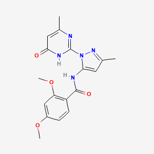 2,4-dimethoxy-N-(3-methyl-1-(4-methyl-6-oxo-1,6-dihydropyrimidin-2-yl)-1H-pyrazol-5-yl)benzamide
