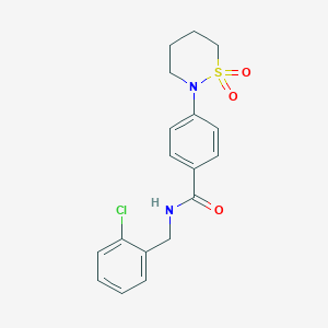 molecular formula C18H19ClN2O3S B2843183 N-[(2-氯苯基)甲基]-4-(1,1-二氧-噻嗪-2-基)苯甲酰胺 CAS No. 899756-81-1