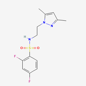 molecular formula C13H15F2N3O2S B2843186 N-(2-(3,5-dimethyl-1H-pyrazol-1-yl)ethyl)-2,4-difluorobenzenesulfonamide CAS No. 1234929-89-5