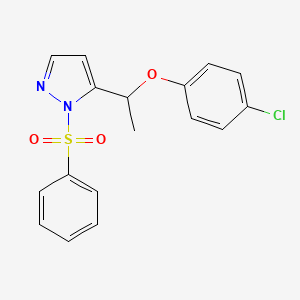 4-chlorophenyl 1-[1-(phenylsulfonyl)-1H-pyrazol-5-yl]ethyl ether