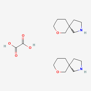 molecular formula C18H32N2O6 B2843191 (5S)-7-oxa-2-azaspiro[4.5]decane hemioxalate CAS No. 2306248-08-6