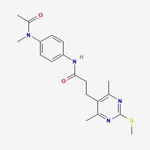 molecular formula C19H24N4O2S B2843196 3-[4,6-dimethyl-2-(methylsulfanyl)pyrimidin-5-yl]-N-[4-(N-methylacetamido)phenyl]propanamide CAS No. 1252387-78-2