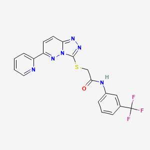 molecular formula C19H13F3N6OS B2843198 2-((6-(pyridin-2-yl)-[1,2,4]triazolo[4,3-b]pyridazin-3-yl)thio)-N-(3-(trifluoromethyl)phenyl)acetamide CAS No. 894053-65-7