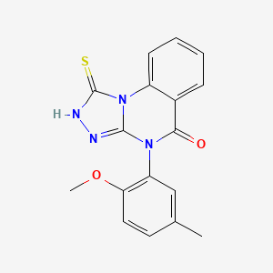 molecular formula C17H14N4O2S B2843204 4-(2-methoxy-5-methylphenyl)-1-sulfanyl-4H,5H-[1,2,4]triazolo[4,3-a]quinazolin-5-one CAS No. 757221-87-7