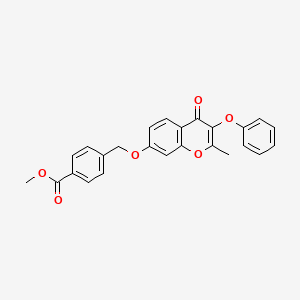 molecular formula C25H20O6 B2843208 methyl 4-{[(2-methyl-4-oxo-3-phenoxy-4H-chromen-7-yl)oxy]methyl}benzoate CAS No. 329705-25-1