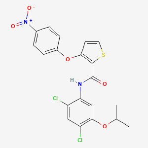 molecular formula C20H16Cl2N2O5S B2843211 N-(2,4-dichloro-5-isopropoxyphenyl)-3-(4-nitrophenoxy)-2-thiophenecarboxamide CAS No. 339015-26-8