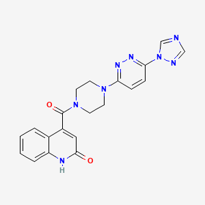 (4-(6-(1H-1,2,4-triazol-1-yl)pyridazin-3-yl)piperazin-1-yl)(2-hydroxyquinolin-4-yl)methanone
