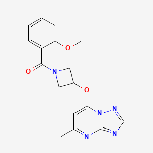 molecular formula C17H17N5O3 B2843214 1-(2-Methoxybenzoyl)-3-({5-methyl-[1,2,4]triazolo[1,5-a]pyrimidin-7-yl}oxy)azetidine CAS No. 2097893-22-4