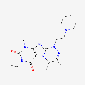 molecular formula C19H29N7O2 B2843216 7-Ethyl-3,4,9-trimethyl-1-(2-piperidin-1-ylethyl)-4H-purino[8,7-c][1,2,4]triazine-6,8-dione CAS No. 919024-94-5