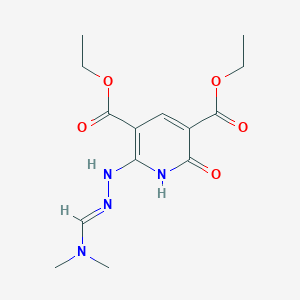 3,5-diethyl 6-{[(E)-[(dimethylamino)methylidene]amino]amino}-2-oxo-1,2-dihydropyridine-3,5-dicarboxylate