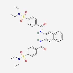 molecular formula C32H36N4O6S2 B2843218 4-(二乙基磺酰氨基)-N-[3-[[4-(二乙基磺酰氨基)苯甲酰]氨基]萘-2-基]苯甲酰胺 CAS No. 315232-52-1