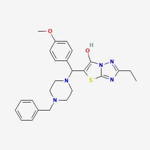 molecular formula C25H29N5O2S B2843219 5-((4-苄基哌嗪-1-基)(4-甲氧基苯基)甲基)-2-乙基噻唑并[3,2-b][1,2,4]三唑-6-醇 CAS No. 898367-50-5