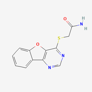 molecular formula C12H9N3O2S B2843223 2-([1]Benzofuro[3,2-d]pyrimidin-4-ylsulfanyl)acetamide CAS No. 847337-32-0