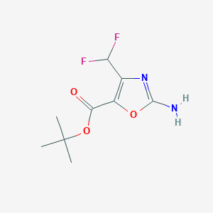 molecular formula C9H12F2N2O3 B2843230 Tert-butyl 2-amino-4-(difluoromethyl)-1,3-oxazole-5-carboxylate CAS No. 2248344-25-2
