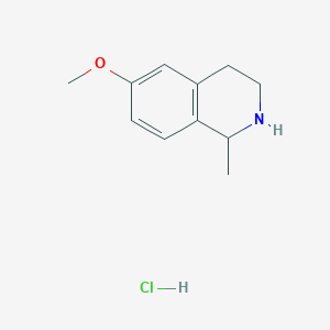 molecular formula C11H16ClNO B2843237 1,2,3,4-Tetrahydro-6-methoxy-1-methylisoquinoline hydrochloride CAS No. 82924-85-4