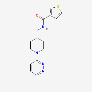 molecular formula C16H20N4OS B2843238 N-((1-(6-甲基吡啶并[3,2-d]嘧啶-3-基)哌啶-4-基)甲基)噻吩-3-甲酰胺 CAS No. 1797124-37-8