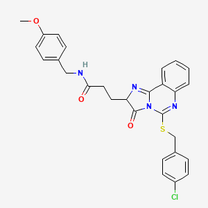 3-(5-{[(4-chlorophenyl)methyl]sulfanyl}-3-oxo-2H,3H-imidazo[1,2-c]quinazolin-2-yl)-N-[(4-methoxyphenyl)methyl]propanamide