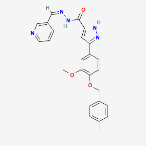 3-[3-methoxy-4-[(4-methylphenyl)methoxy]phenyl]-N-[(Z)-pyridin-3-ylmethylideneamino]-1H-pyrazole-5-carboxamide