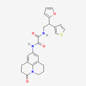 molecular formula C24H23N3O4S B2843245 N-[2-(furan-2-yl)-2-(thiophen-3-yl)ethyl]-N'-{2-oxo-1-azatricyclo[7.3.1.0^{5,13}]trideca-5,7,9(13)-trien-7-yl}ethanediamide CAS No. 2097919-88-3