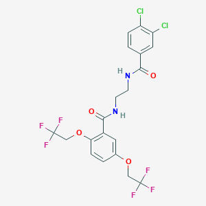 molecular formula C20H16Cl2F6N2O4 B2843249 N-{2-[(3,4-二氯苯甲酰)氨基]乙基}-2,5-二(2,2,2-三氟乙氧基)苯甲酸酰胺 CAS No. 338404-48-1