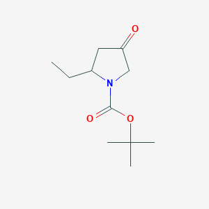molecular formula C11H19NO3 B2843267 Tert-butyl 2-ethyl-4-oxopyrrolidine-1-carboxylate CAS No. 1824078-97-8