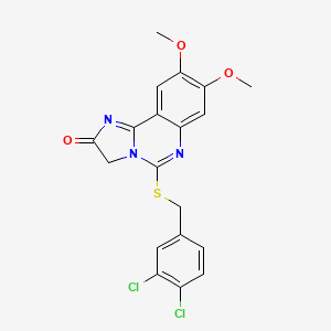 molecular formula C19H15Cl2N3O3S B2843271 5-[(3,4-dichlorobenzyl)sulfanyl]-8,9-dimethoxyimidazo[1,2-c]quinazolin-2(3H)-one CAS No. 672949-19-8