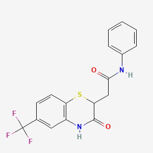 2-[3-oxo-6-(trifluoromethyl)-3,4-dihydro-2H-1,4-benzothiazin-2-yl]-N-phenylacetamide